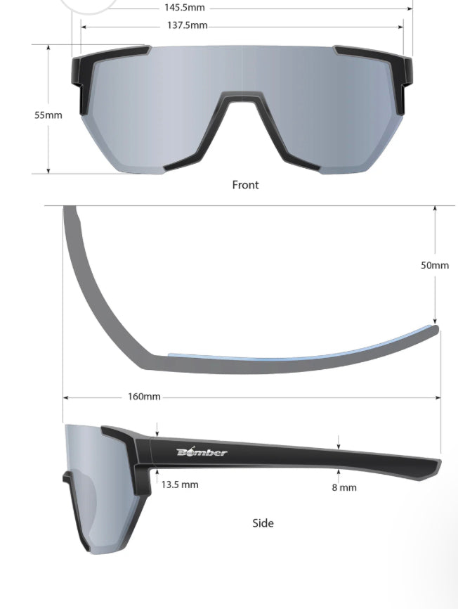 JAGER Bomb Safety - Blue Mirror - Bomber Eyewear Nz