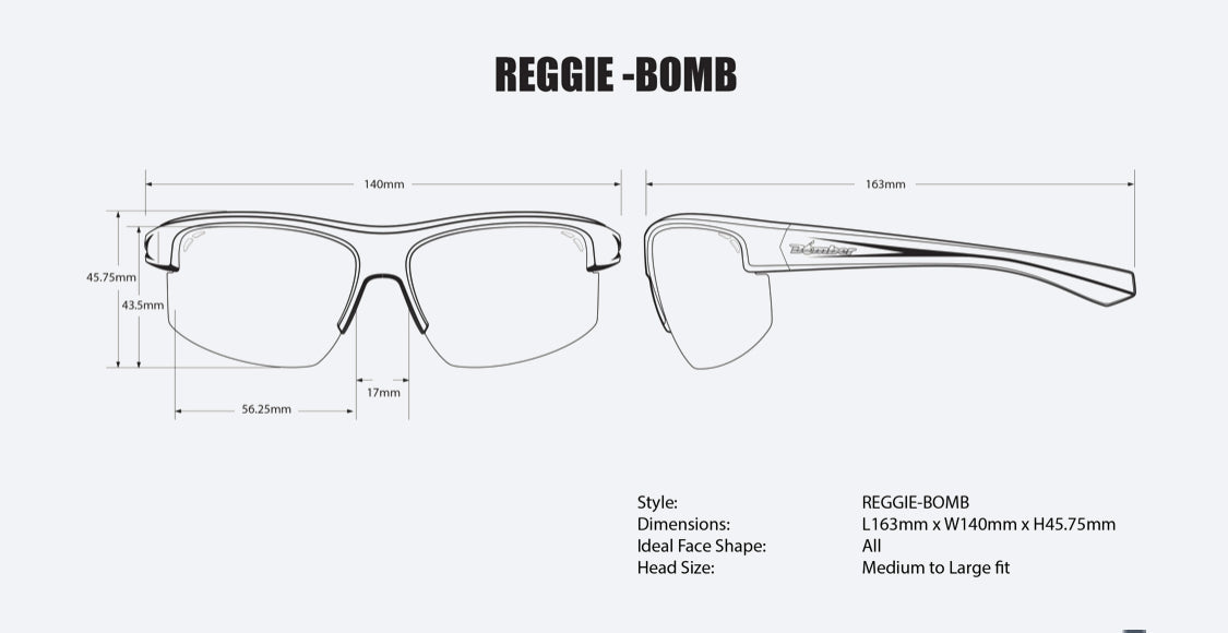 REGGIE Safety - Blue Mirror - Bomber Eyewear Nz