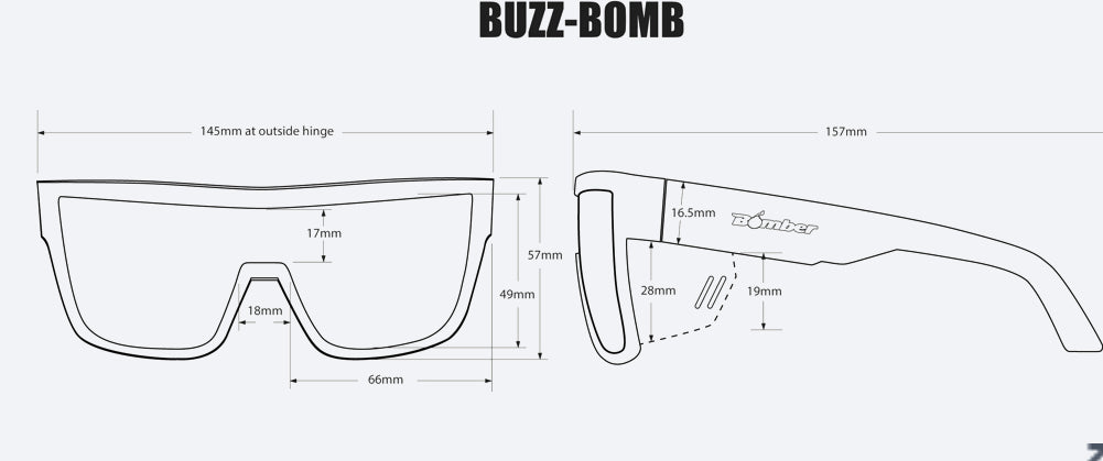 BUZZ Safety - Fire Red Mirror Crystal - Bomber Eyewear Nz