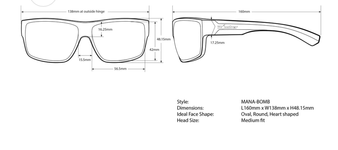 MANA - Polarized Blue Mirror Crystal - Bomber Eyewear Nz