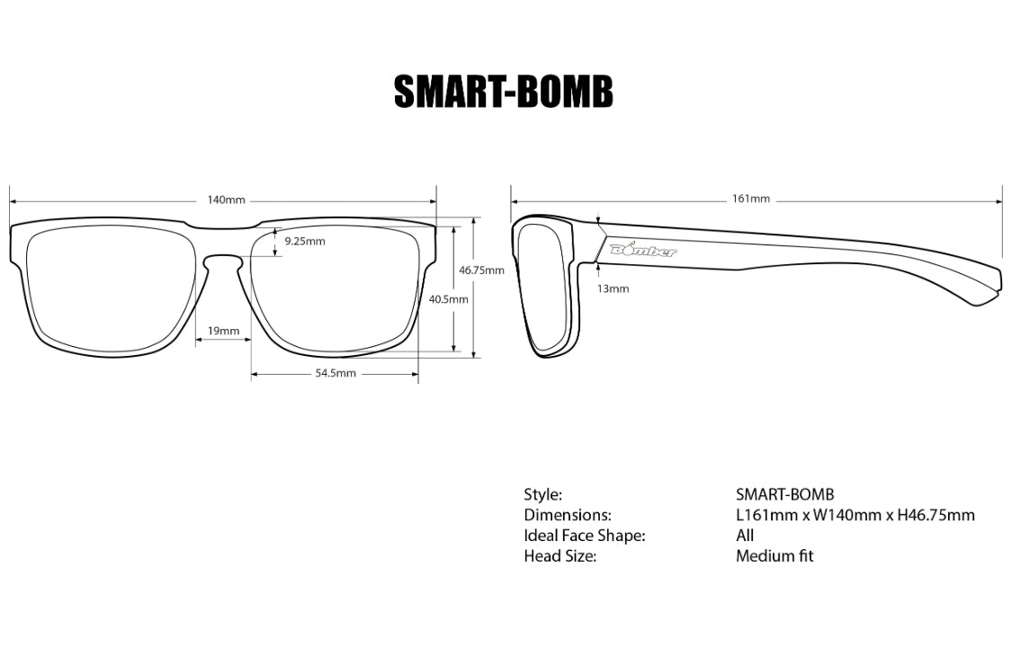 SMART - Polarized Blue Mirror Mana Series - Bomber Eyewear Nz