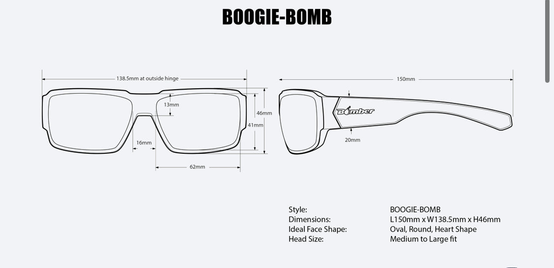 BOOGIE Safety -Ice Blue Mirror - Bomber Eyewear Nz
