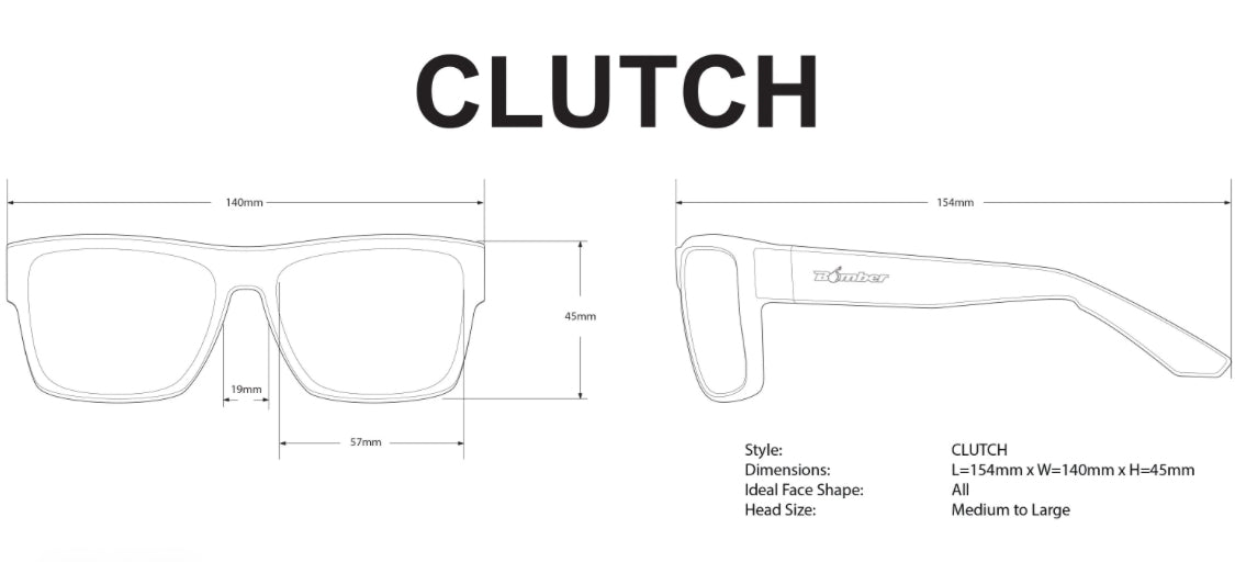 CLUTCH Safety - Silver Mirror Crystal - Bomber Eyewear Nz