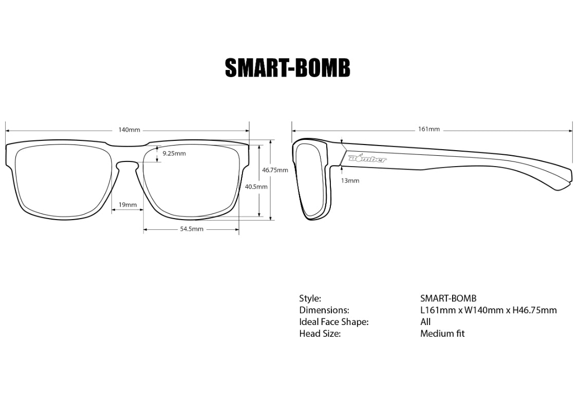 SMART - Polarized Blue Mirror Crystal - Bomber Eyewear Nz