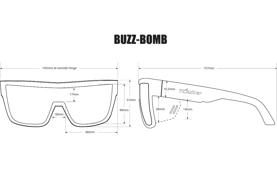 BUZZ Bomb Safety - Polarized Sunset Revo Pink Mirror Crystal - Bomber Eyewear Nz