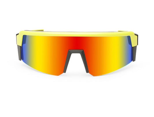 SMOKE Bomb Hi Vis Yellow Red Mirror Safety - Bomber Eyewear Nz