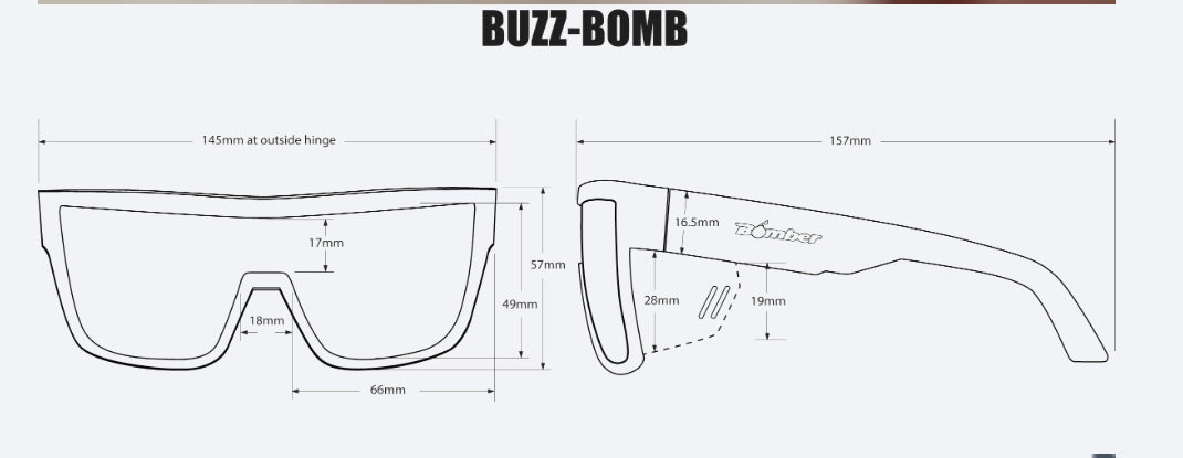 BUZZ Safety Fire Red Mirror - Bomber Eyewear Nz